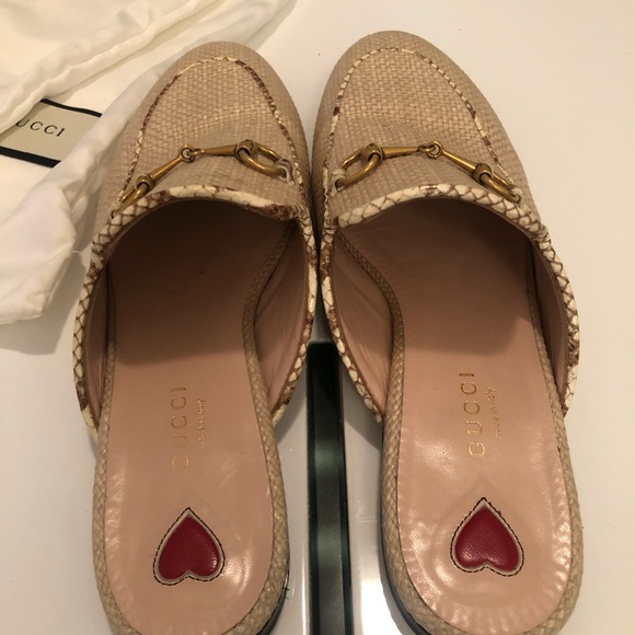 Authentic Gucci Women Princetown Raffia Slippers - Picture 3 of 8